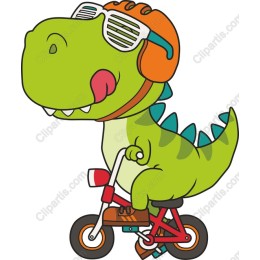 Cool Dinosaur on a Bike