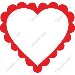 Red Scalloped Heart