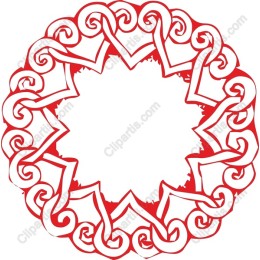 Red Ornamental Heart Frame