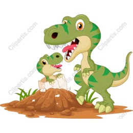 Happy Dino Duo: T-Rex and Hatchling