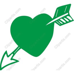 Green Heart with Arrow