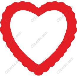 Red Scalloped Heart