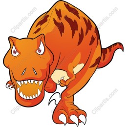 Fierce Orange Tyrannosaurus Rex Cartoon