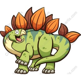 Vibrant Cartoon Stegosaurus