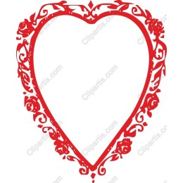 Elegant Red Heart-Shaped Frame