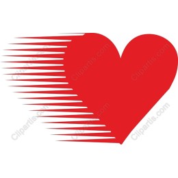 Dynamic Red Heart with Movement Strokes