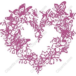 Floral Heart with Butterflies