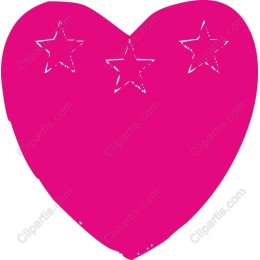 Playful Magenta Heart with Stars