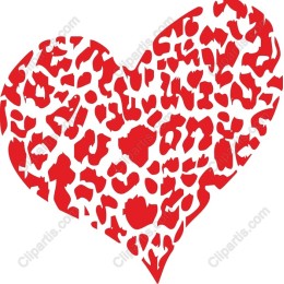 Red Leopard Print Heart