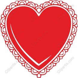 Elegant Red Heart with Lace Border