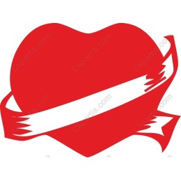 Red Heart with Ribbon
