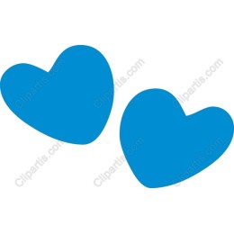 Vibrant Blue Heart Duo