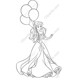 Charming Princess Holding Balloons