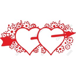 Two Hearts with Flowers