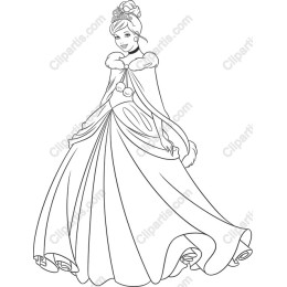 Elegance in Line Art: Princess