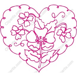 Pink Floral Heart