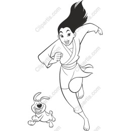 Joyful Sprint: of Girl and Dog