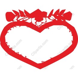 Red Heart with Floral Crown