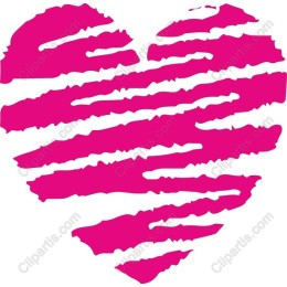 Pink Striped Heart