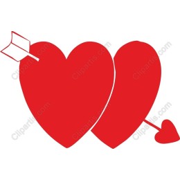 Red Heart - Intertwined Love Hearts with Arrow