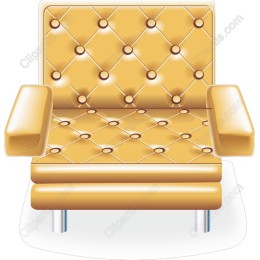 Luxurious Golden Tufted Armchair