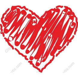 Red Scribbled Heart