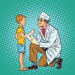 Caring Doctor and Child
