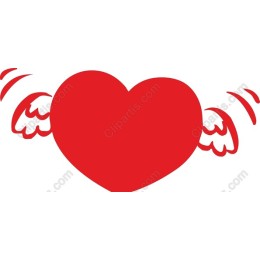 Red Heart with Wings