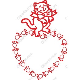 Playful Cat Heart