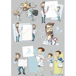 Medico Cartoon Clipart Bundle