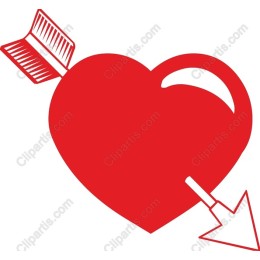 Vibrant Red Heart with Arrow