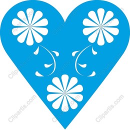 Blue Floral Heart