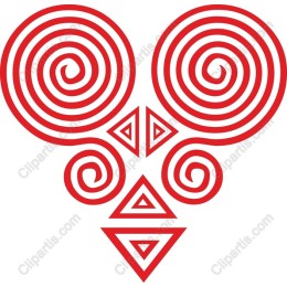 Vibrant Spiral and Triangle Red