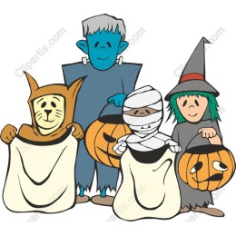 Charming Halloween Trick-or-Treaters