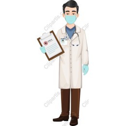 Doctor with COVID-19 Clipboard