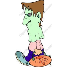 Quirky Green Halloween Character