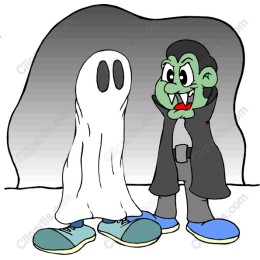 Whimsical Ghost and Vampire