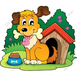 Cheerful Dog with Bone