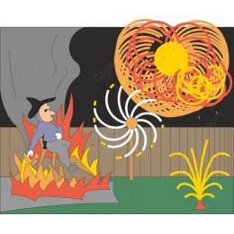 Whimsical Fireworks & Flame Character