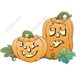 Whimsical Halloween Pumpkin Duo