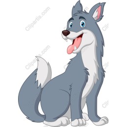Playful Cartoon Wolf