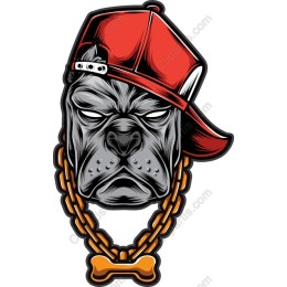 Edgy Bulldog with Cap and Chain