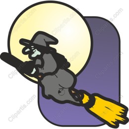 Whimsical Witch on Broomstick