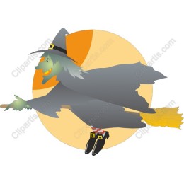 Whimsical Witch in Flight