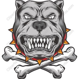 Fierce Bulldog Head with Crossbones