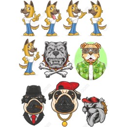 Vibrant Dog Clipart Collection - Bundle