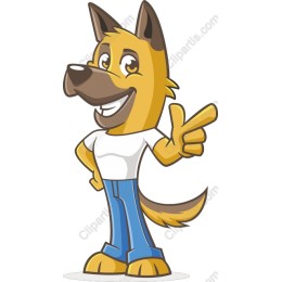 Playful Cartoon Dog Character