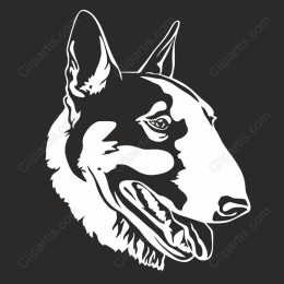 Dog Head - Black and White