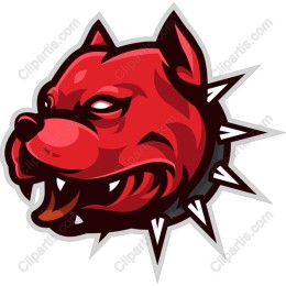 Red Spiked Dog Head