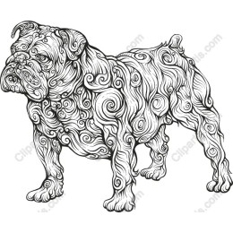 Whimsical Bulldog Swirl